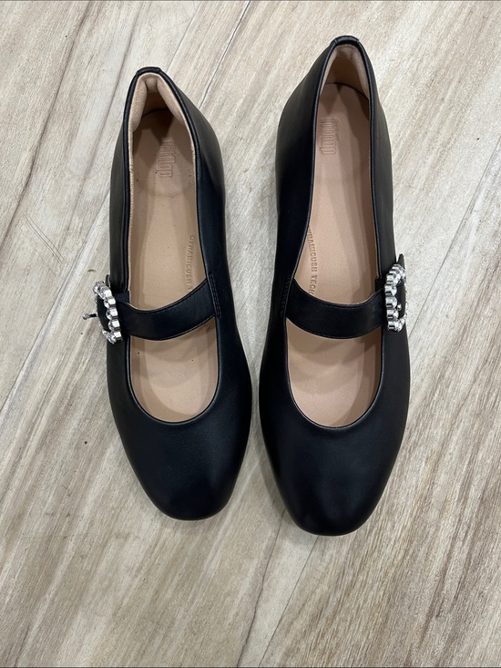 Fitflop Shoes - FitFlop Delicato Crystal-Buckle Leather Mary Janes